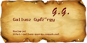 Gallusz György névjegykártya