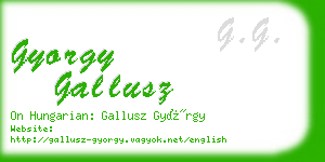 gyorgy gallusz business card